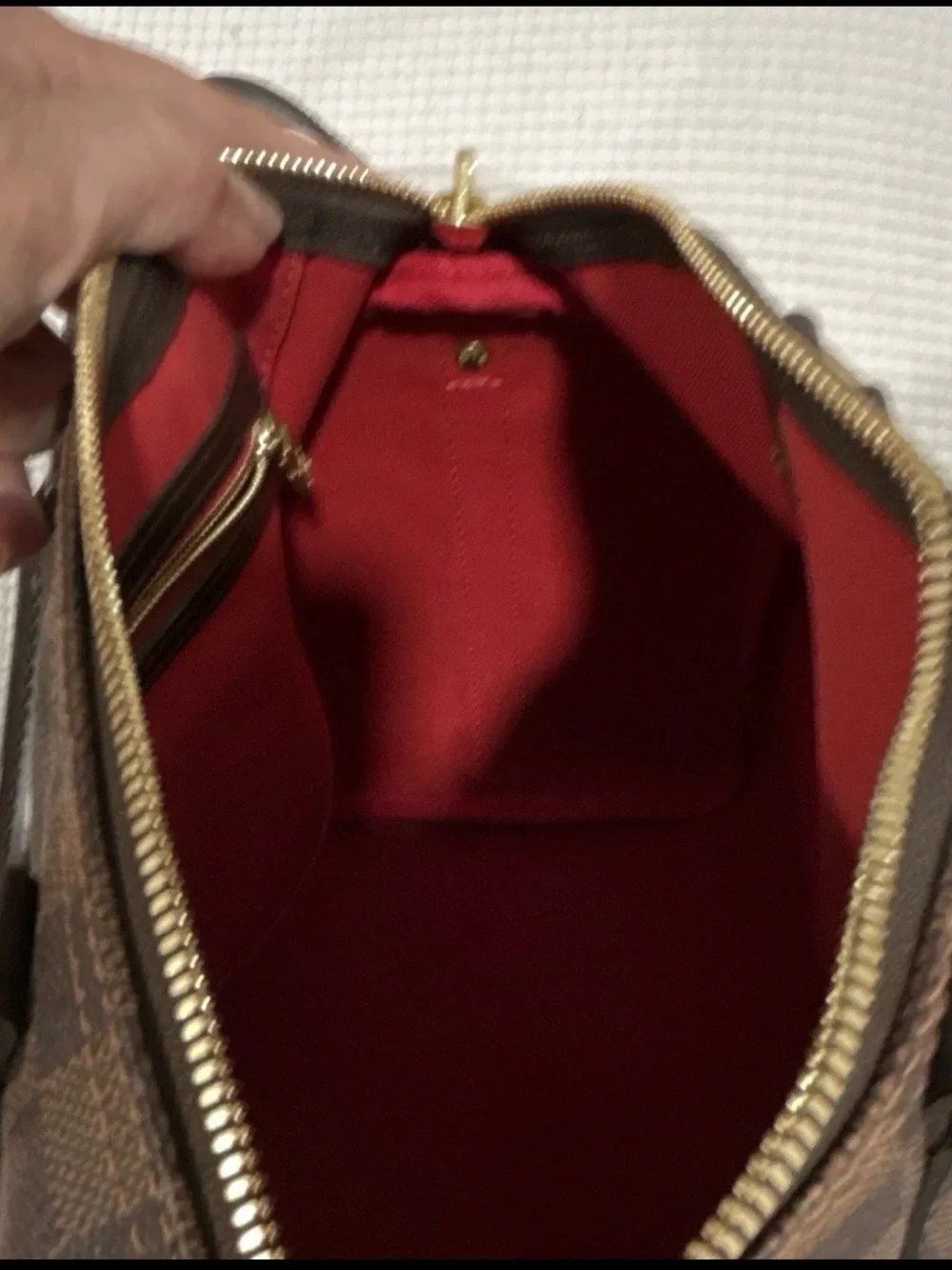 Authentic Louis Vuitton Speedy 30 Bandouliere Duffel Bag with Gold Hardware
